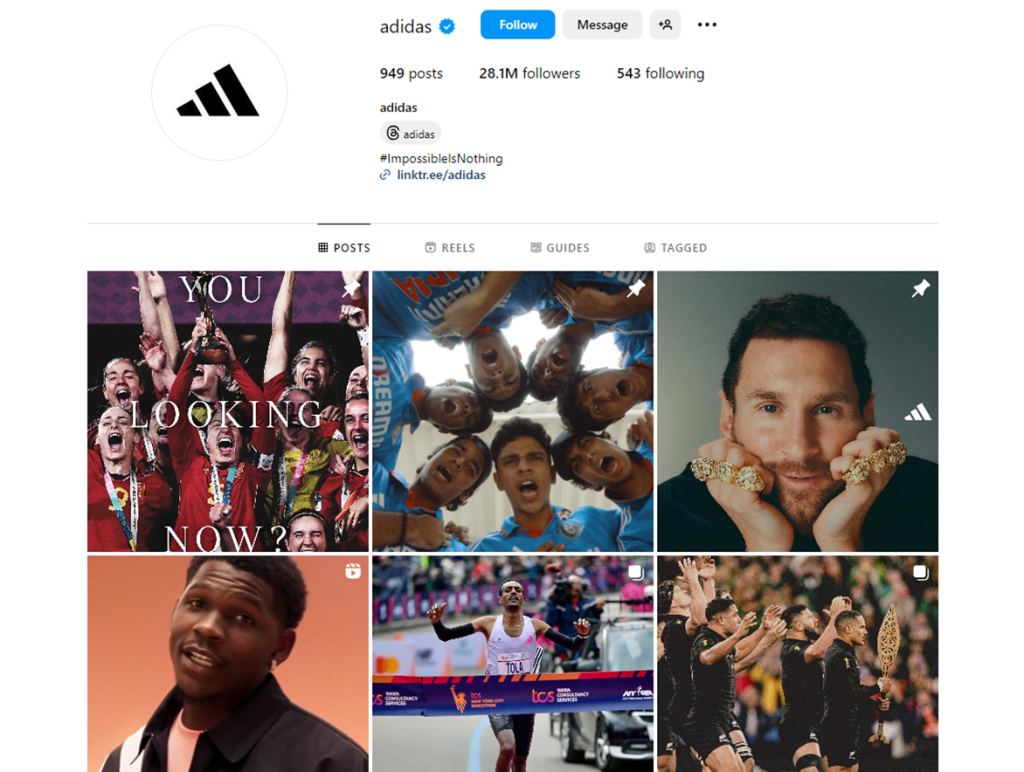 adidas instagram marketing